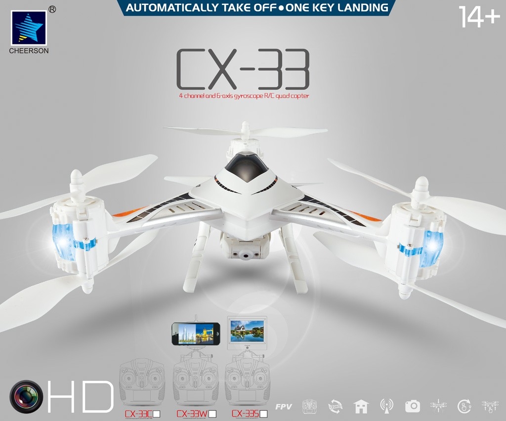 Cheerson CX-33W-TX CX33W 2.4G 720P HD Camera WIFI FPV High Hold Mode RC Tricopter