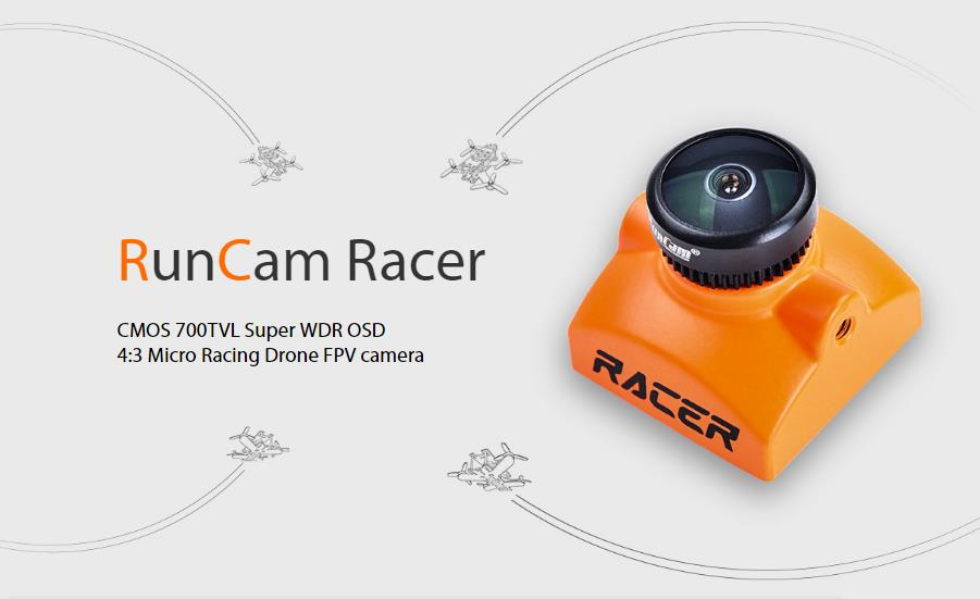 RunCam Racer Super WDR 4:3/Widescreen OSD Mini FPV Camera 6ms Low Latency Built-in Remote Control