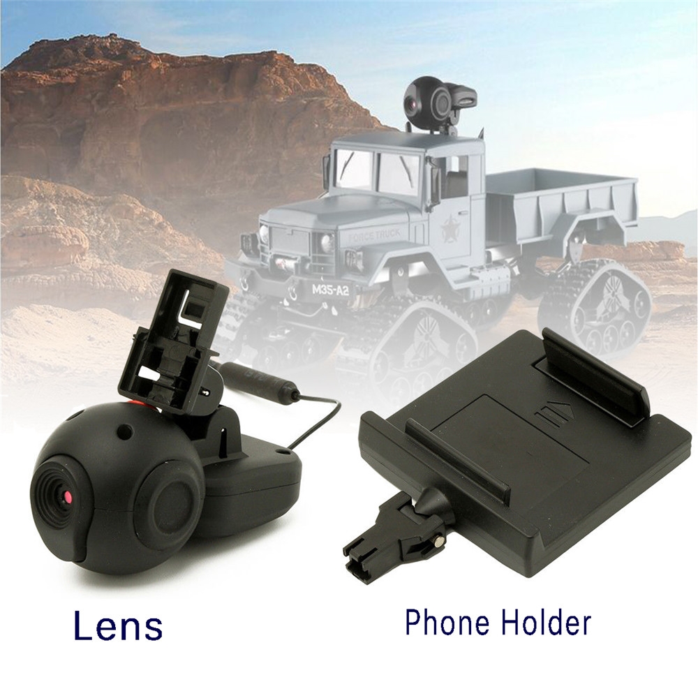 720P HD Adjustable Lens And Phone Holder for Rc Car Military Truck Parts