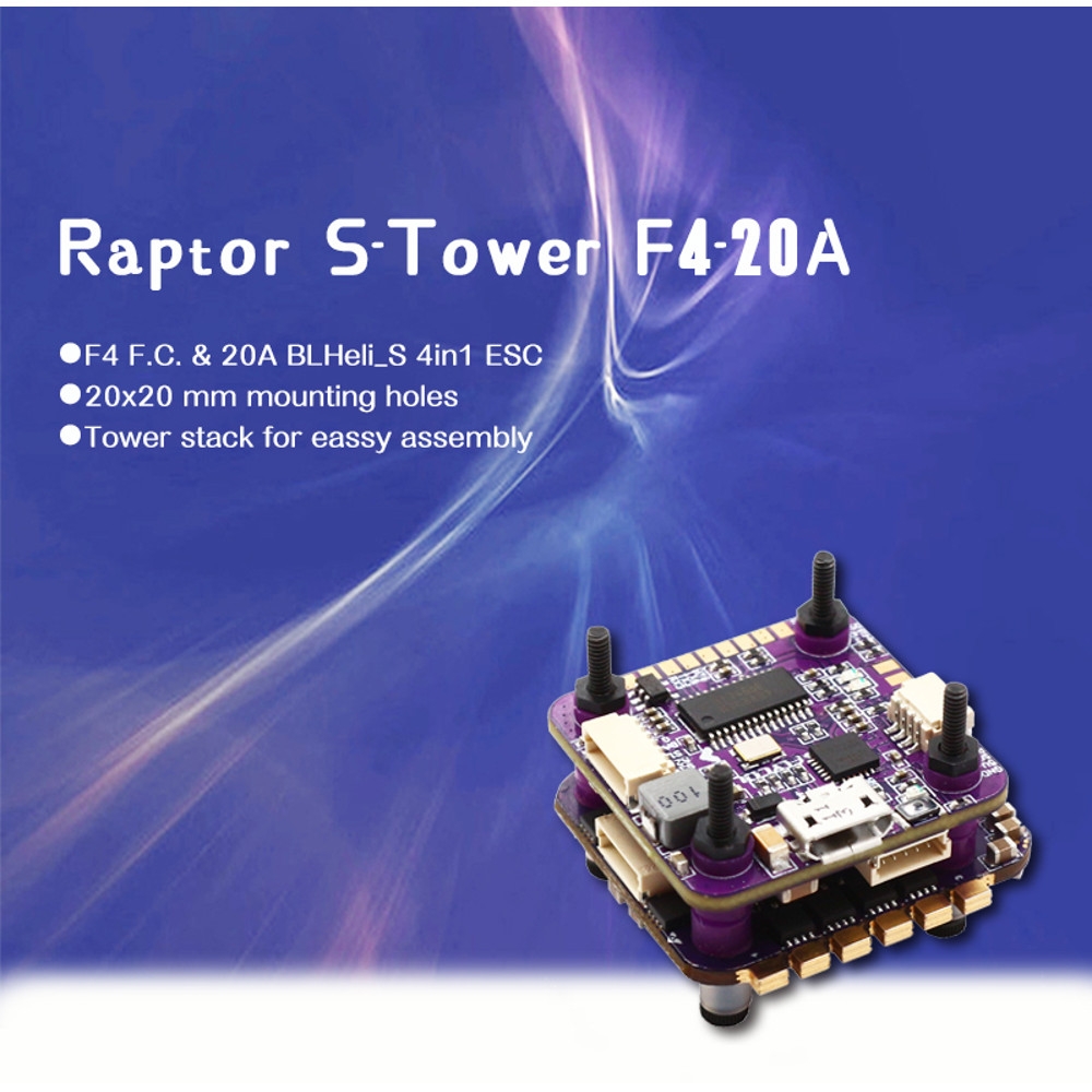 Flycolor Raptor S-TOWER Flytower F4 Flight Controller Built-in OSD 20A 4in1 ESC for RC Drone
