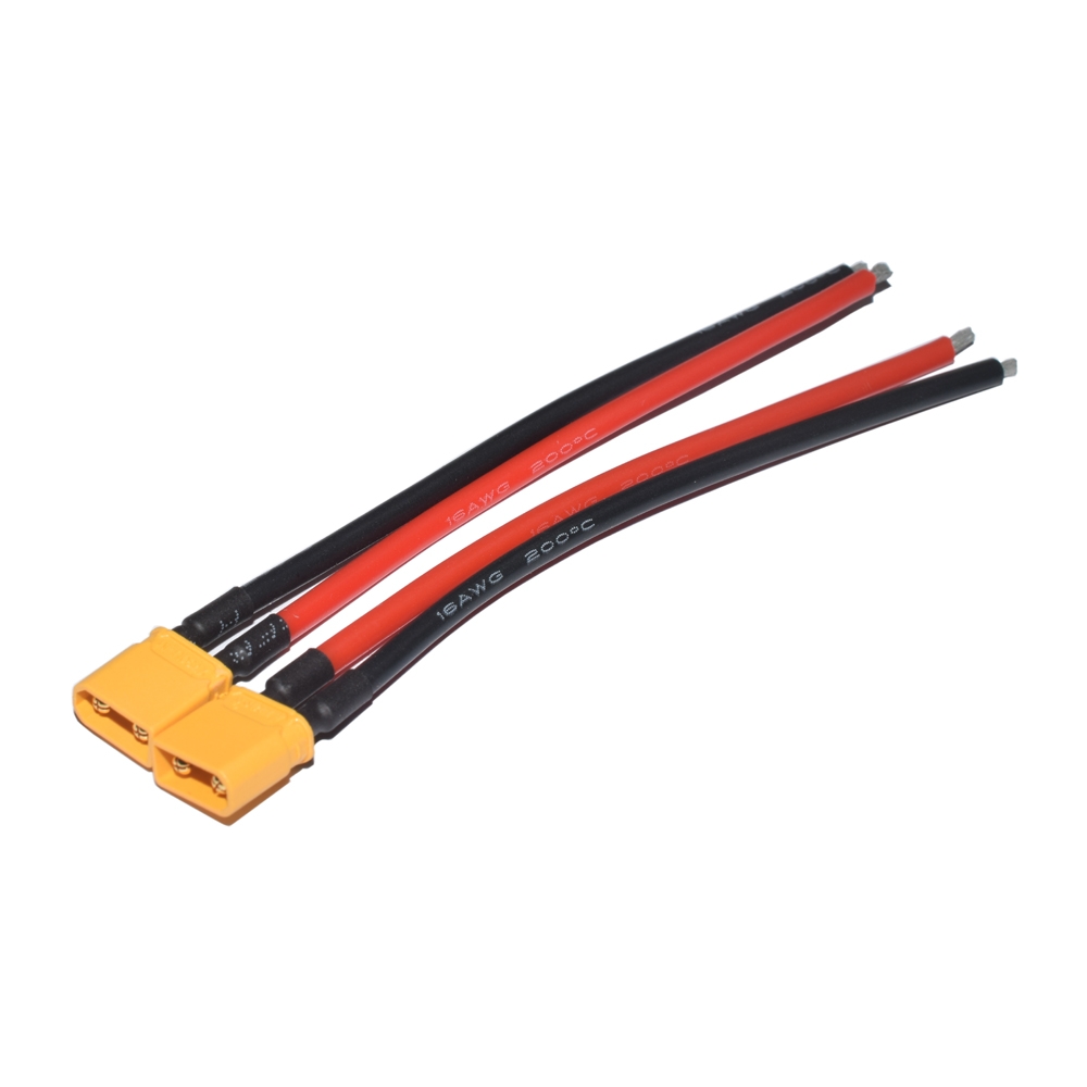 2 PCS Amass XT30 XT30U-M Plug Male w/ 100mm 16AWG Silicone Wire For RC Drone FPV Racing Multi Rotor