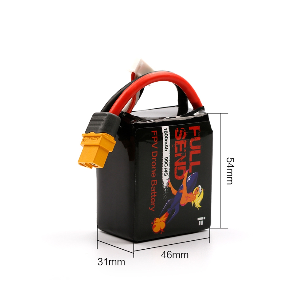 IFlight FullSend 1800mAh 14.8V 4S 99C Lipo Battery Brick Shape XT60 Plug for RC FPV Racing Drone