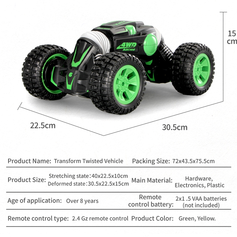 PXtoys 9903 1/10 2.4G 4WD Double-Sided Stunt Rc Car 360° Rotation Toy