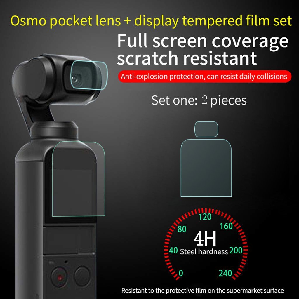 4H Tempered Glass Screen Protector Lens Film Full Coverage For DJI OSMO Pocket 3-Axis Stabilized Handheld Camera Gimbal