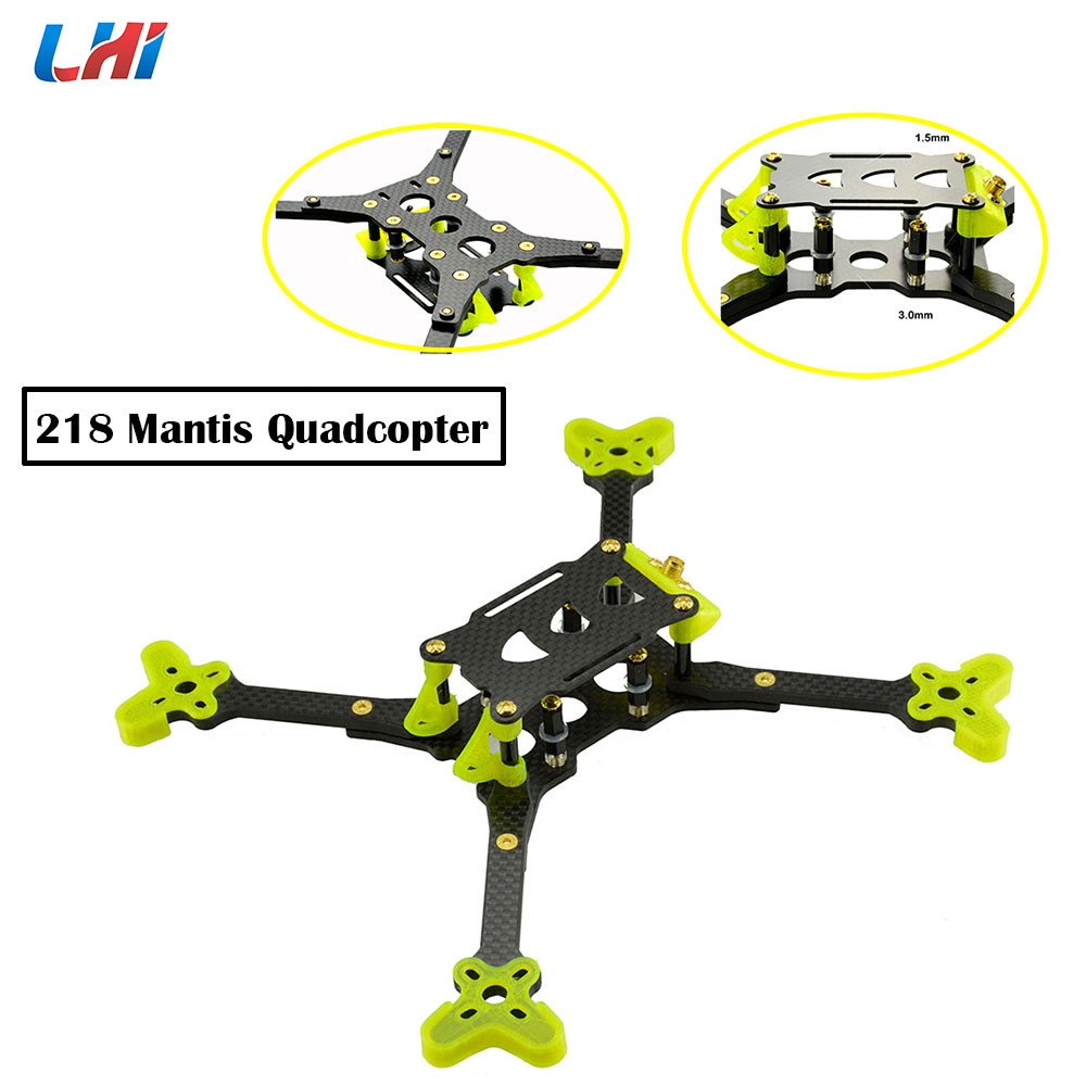 LHI 218mm Mantis Carbon Fiber Frame Kit With 5mm Thickness Arm for RC Drone FPV Racing