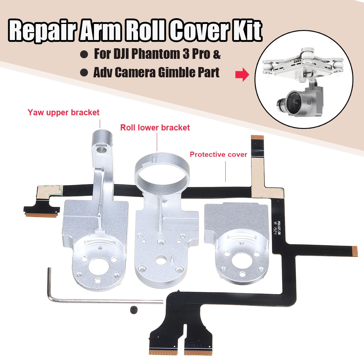 Gimbal Yaw Roll Arm Repair Part Kit For DJI Phantom 3 Pro/Advance