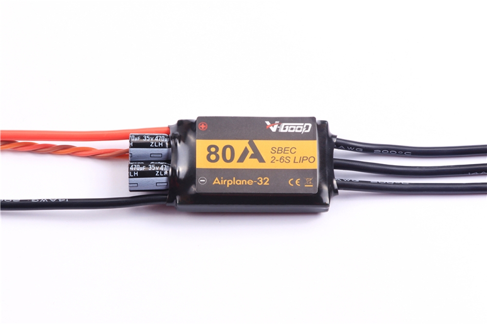 VGOOD 80A 2-6S 32-Bit Brushless ESC With 5A SBEC for Fixed Wing RC Airplane