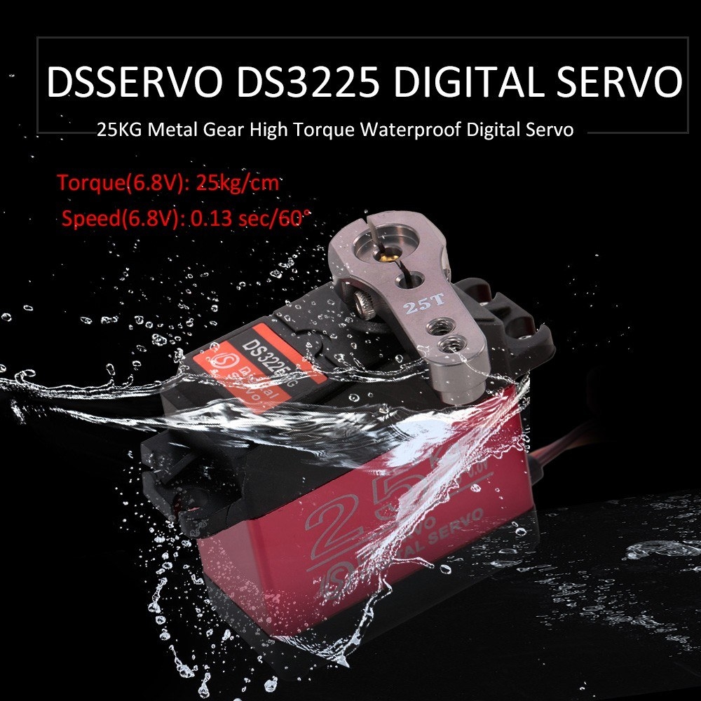 4pcs DSSERVO DS3225 25KG 180 Degree Metal Gear High Torque Waterproof Digital Servo For RC Airplane Robot