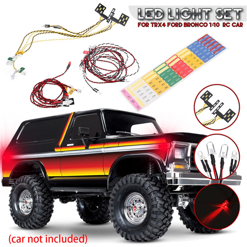 4PCS LED Light Kit for 1/10 Traxxas TRX4 Ford Bronco Ranger XLT Crawler RC Car Parts
