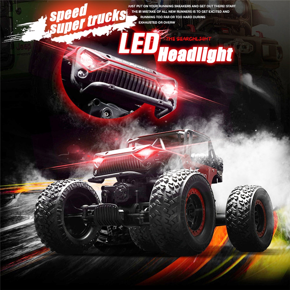 1/14 4WD 2.4G RC Bilar Alloy Speed RC Bil Leksaker Med LED Huvudlampa 3 Motorer