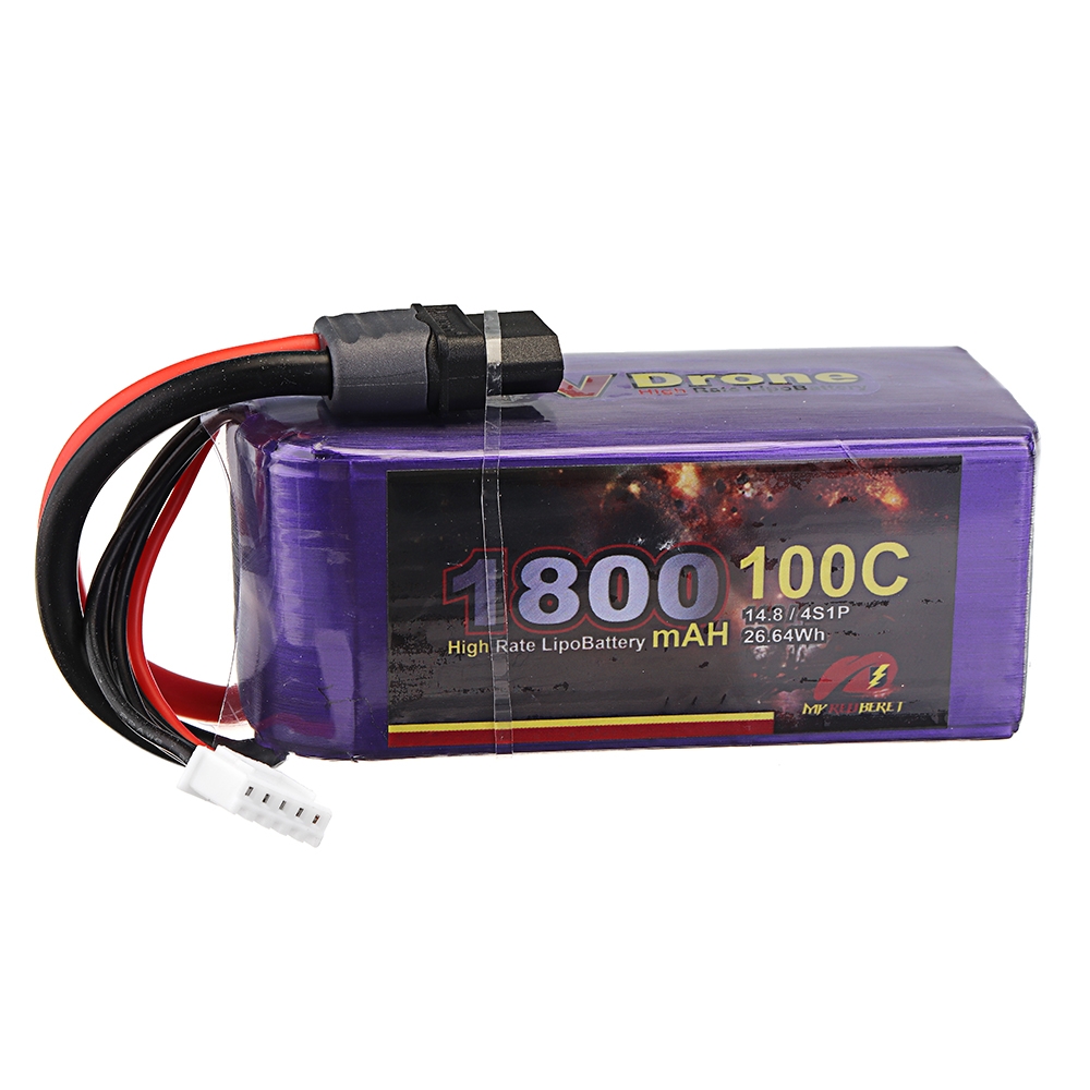 MY Red Beret 14.8V 1500mAh 100C 4S Lipo Batteri XT60 Plug för Eachine Wizard X220S RC Drone