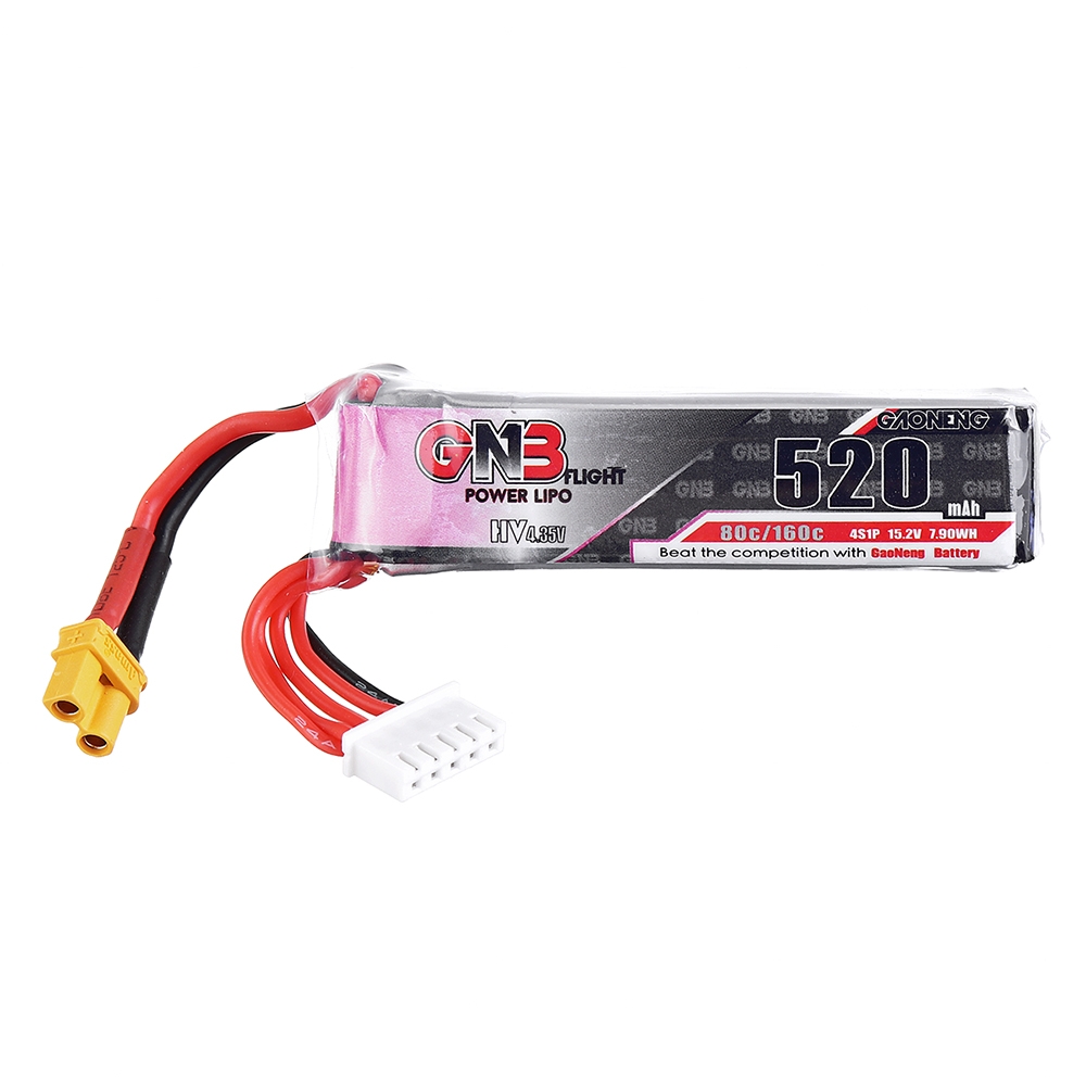 Gaoneng 15.2V 520mAh 80C 4S HV 4.35V Lipo Battery XT30 Plug for RC Racing Drone