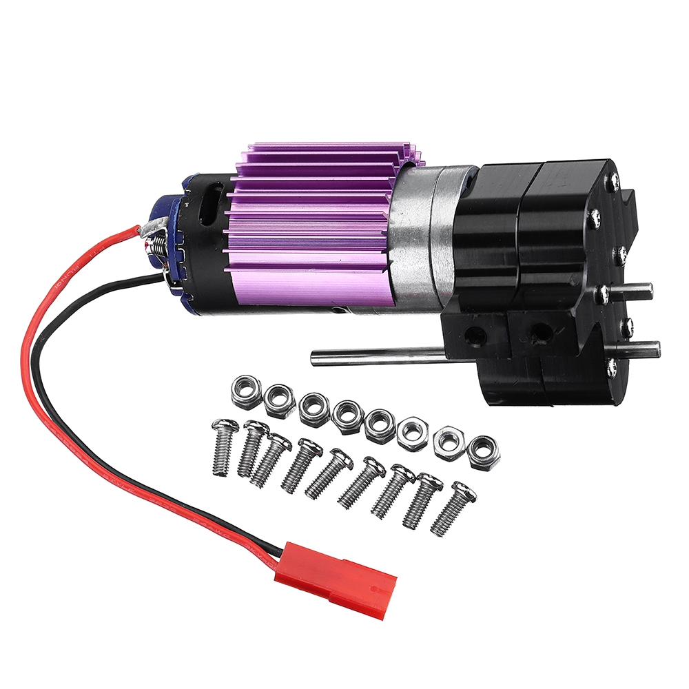 Upgraded Metal Transfer Gear Box with 370 Motor For WPL 1/16 4WD 6WD JJRC Q60 Q61 Black