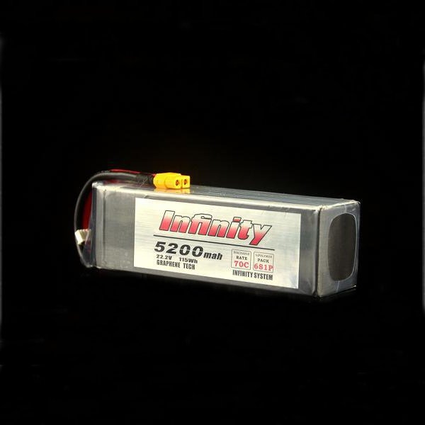 Infinity 6S 22.2V 5200mAh 70C Graphene LiPo Battery XT60 Support 15C Boosting Charge