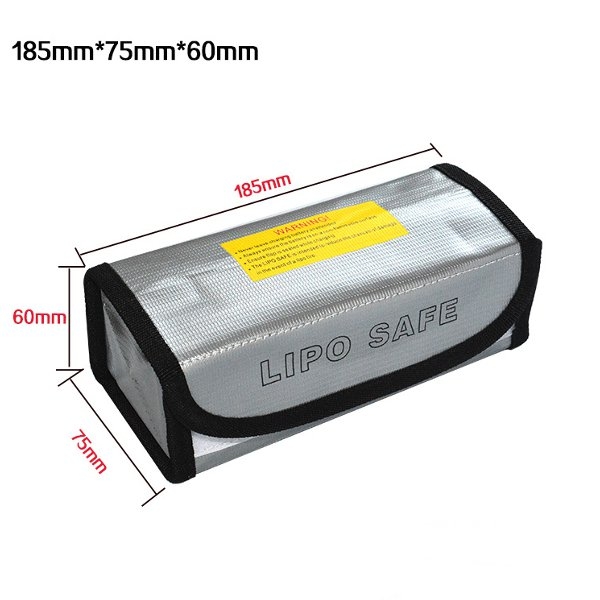 185x75x60mm Lipo Battery Portable Fireproof Explosion-proof Safety Bag 
