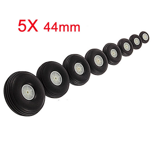 5X 44MM Rubber Wheel For RC Airplane And DIY Robot Tires