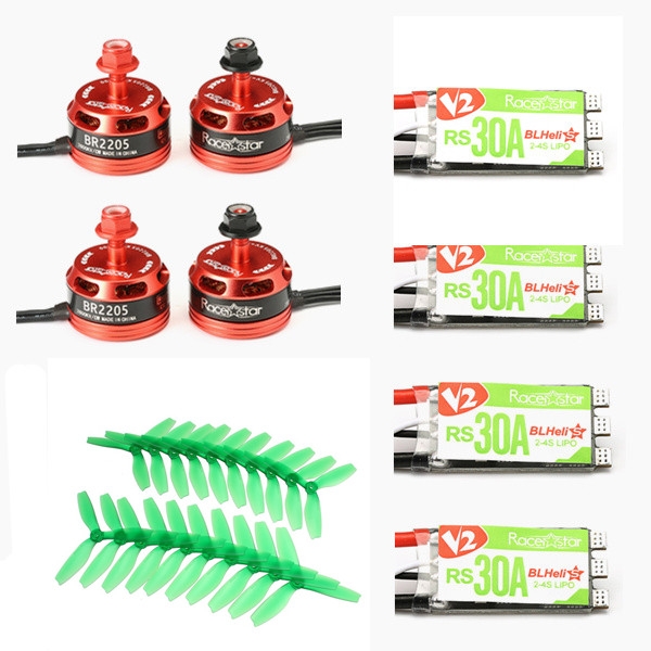 Racerstar RS30A V2 Blheli_S ESC Dshot BR2205 2600KV 2-4S Motor 10 Pairs 5040 3-Blad Propeller