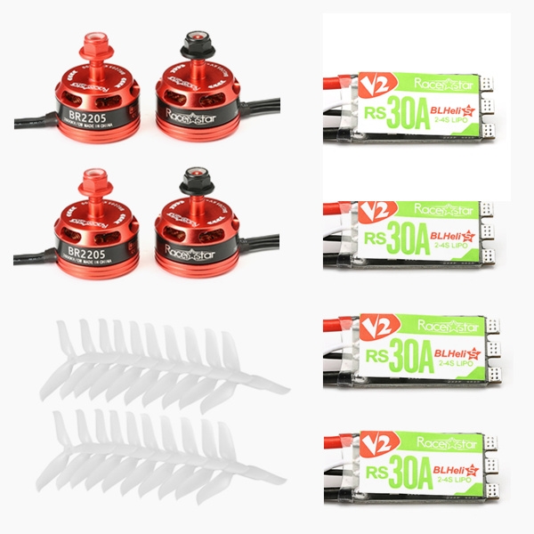Racerstar RS30A V2 Blheli_S ESC OPTO 2-4S BR2205 2600KV 2-4S Brushless Motor 5048 3 Blad Propeller