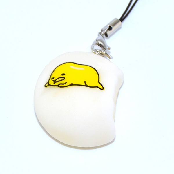 Squeeze Lazy Egg Yolk Stress Reliever Phone Bag Strap Pendent 4cm - Photo: 3