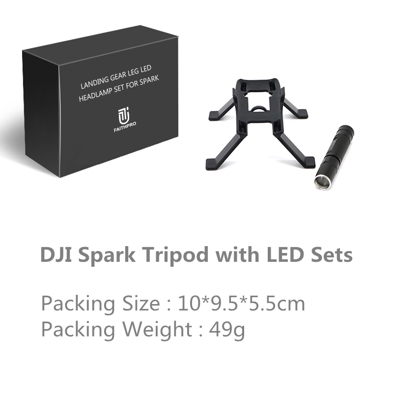 Tripod LED Light Increase Landing Skid Heighten Tripod With LED Night Light For DJI Spark RC Drone