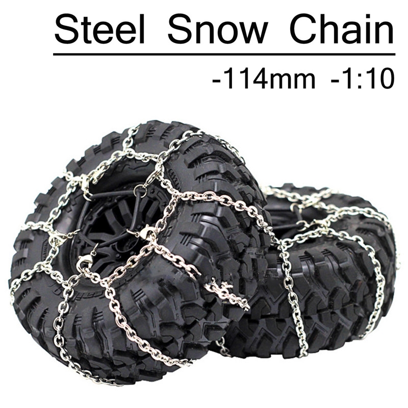 Xtra Speed 114mm Steel Wheel Tyre Anti-Slip Snow Chain For 1/10 RC Cars 1.9 Crawler Tires #XS-59626