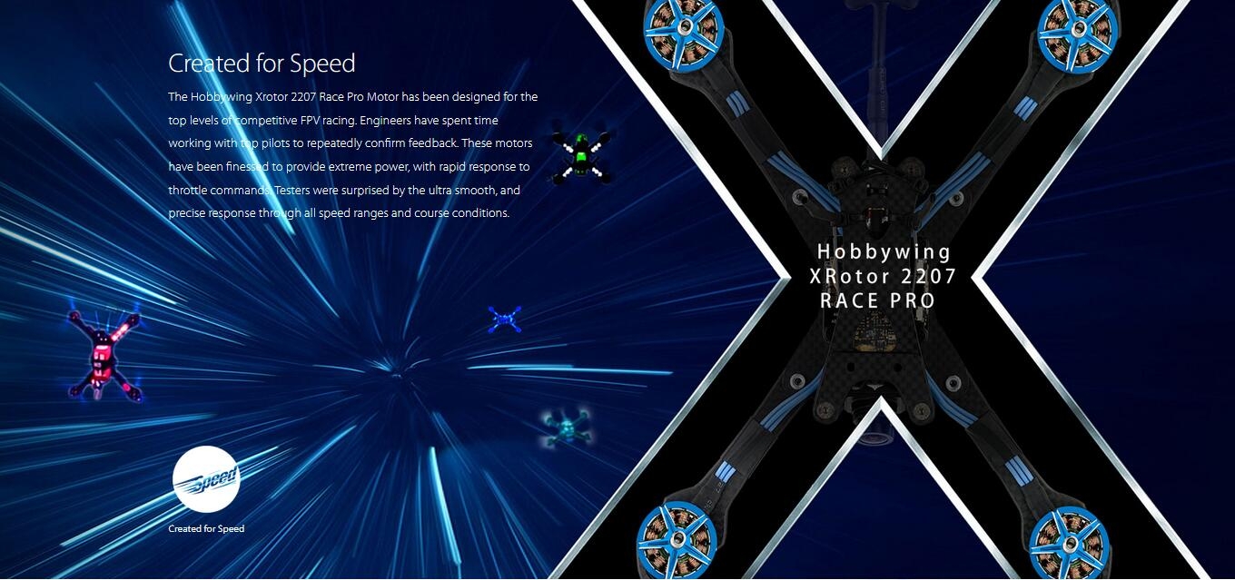 Hobbywing XRotor Race Pro 2207 1750KV 2450KV 2650KV 4-6S Brushless Motor for RC Drone FPV Racing