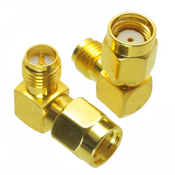 RP-SMA Male to RP-SMA Female Adapter Right Angle RF Connector