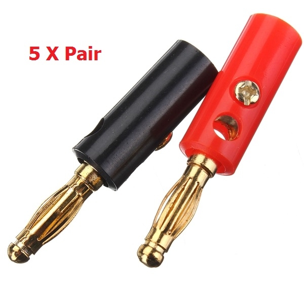 5 pair AMASS 4MM Gold Plated Banana Plug Bullet Connectors Charger Adapters