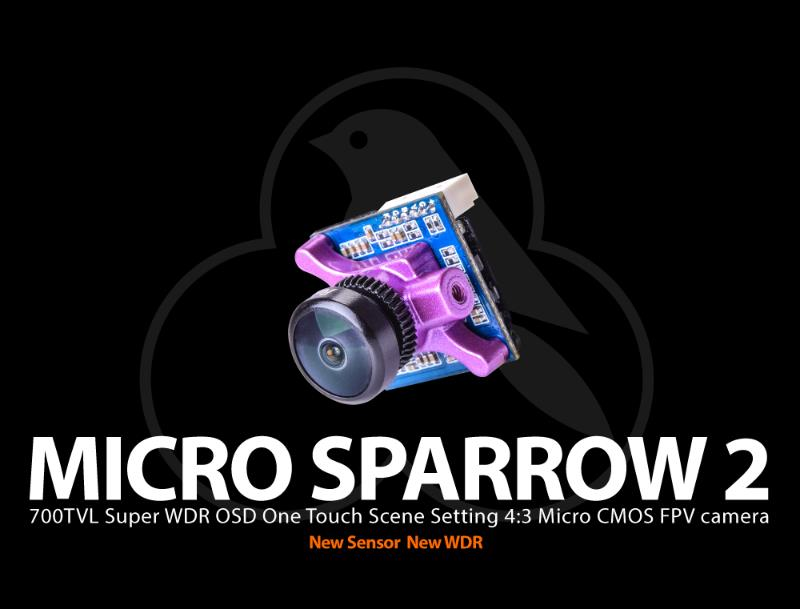 RunCam Micro Sparrow 2 NTSC & TX200U Combo 5.8G 48CH VTX 700TVL CMOS WDR OSD FPV Transmitter Camera