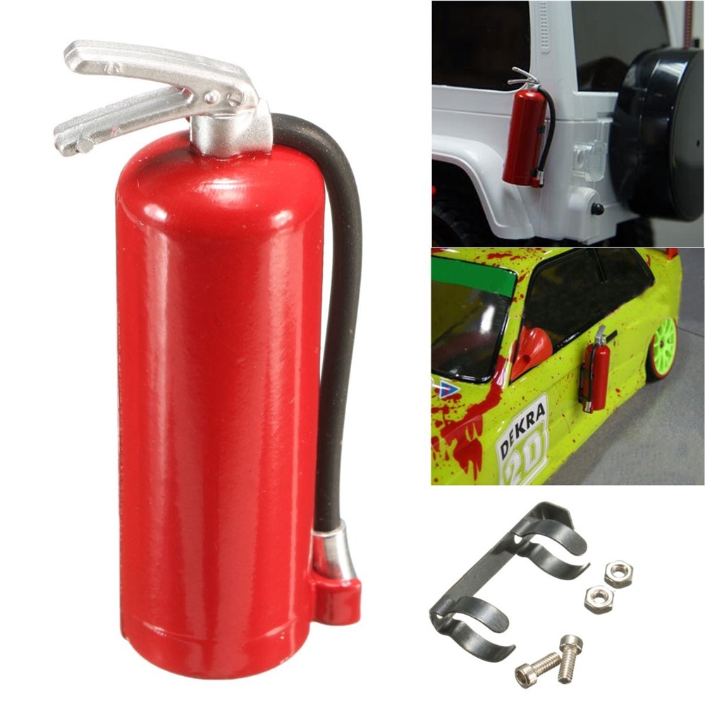 1/10 Rc Car Decoration Tools Accessories Extinguisher Red With Metal Mount Holder w/Hardware