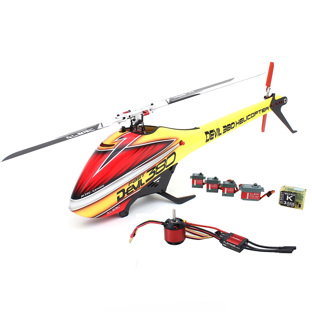 ALZRC Devil 380 FAST RC Helicopter Premium Yellow Version Super Combo