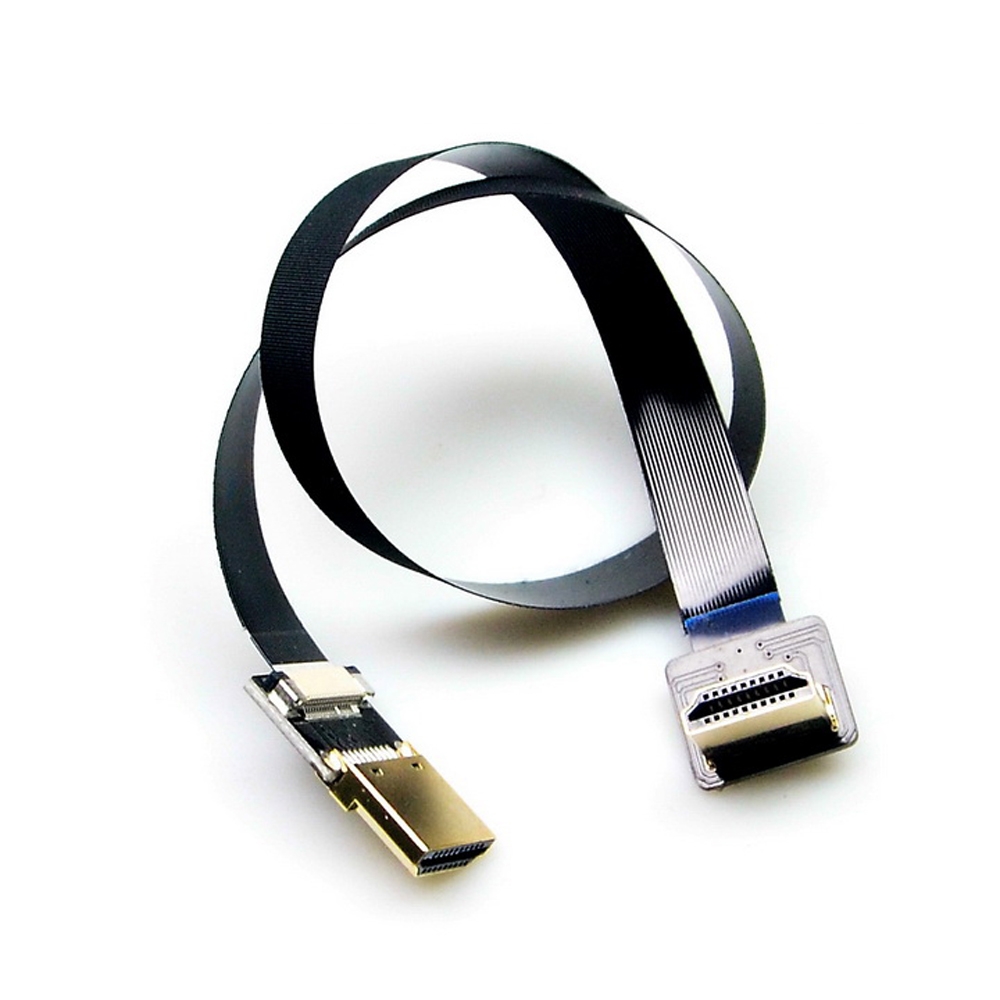 FPV Flat Slim HDMI Cable Standard HDMI to Mini HDMI 90 Degree Angle for FPV Gimbal