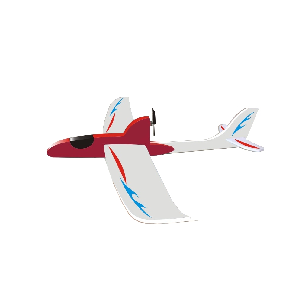 DIY Red/Blue 350mm Wingspan Hand Launch Throw Electric Glider Trainer Beginner Foam RC Airplane