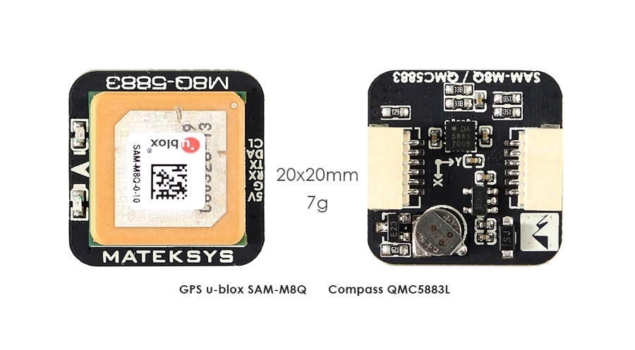 Matek Ublox SAM-M8Q-5883 GPS & Compass Module GLONASS Galileo Receiver Integrated Compass QMC5883L