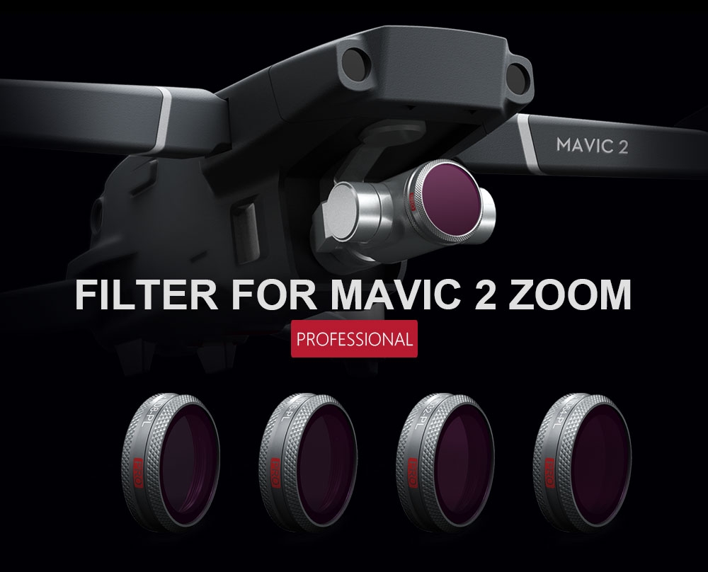 PGYTECH Camera Lens Filter Kit Combo ND8PL ND16PL ND32PL ND64PL 4Pcs for DJI Mavic 2 ZOOM Drone