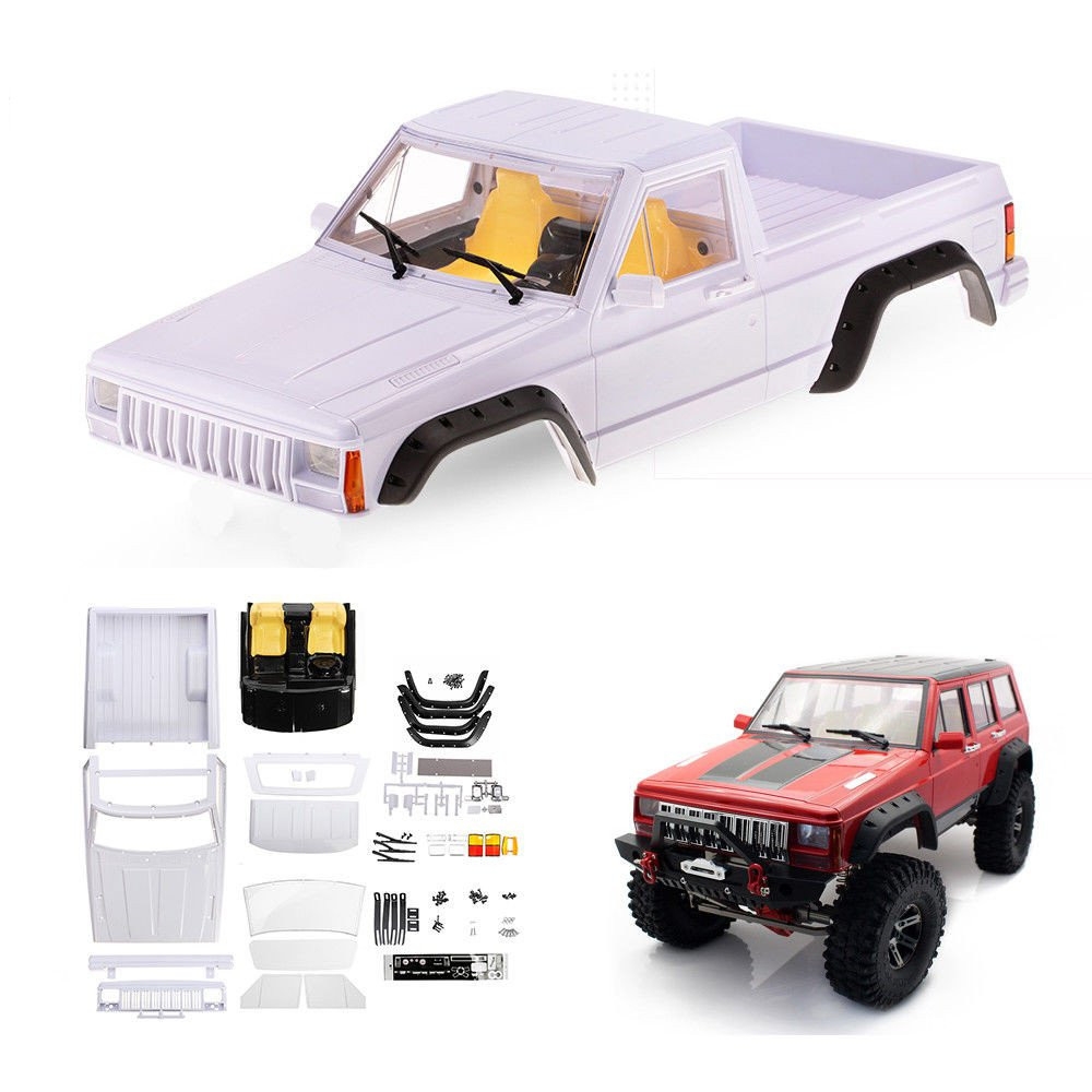 Unpainted 313mm Wheelbase Cherokee Pickup Truck Body Shell Set for Axial SCX10 II 1/10 Rc Car Parts