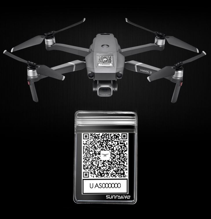SUNNYLIFE QR Code Phone Number Sticker Waterproof Protective Bag for DJI MAVIC 2 Phantom 4 SPARK XIAOMI YUNEEC Q500 H480 Drone