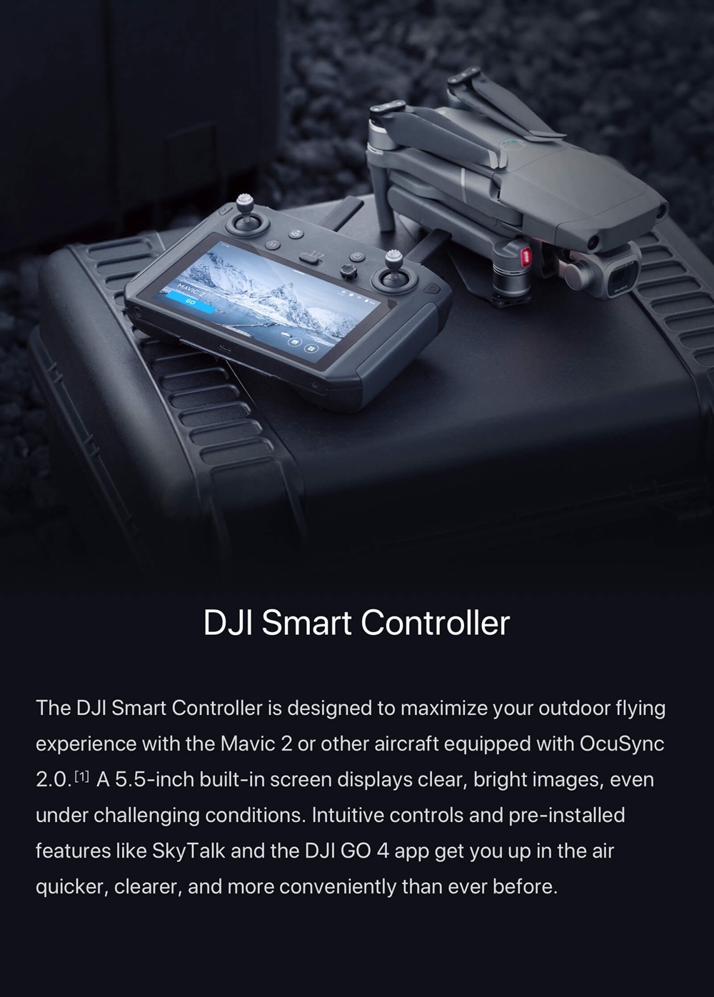 DJI Smart Controller Transmitter with 5.5-inch 1080P Screen OcuSync 2.0 Go Share SkyTalk for DJI Mavic 2 Series RC Drone