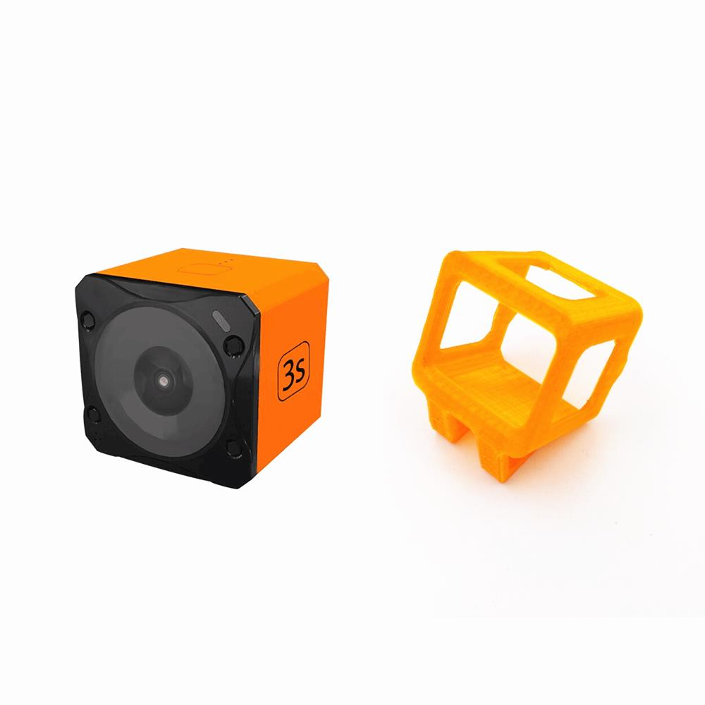 Runcam 3S WIFI 1080p 60fps WDR 160 Degree FPV Action Camera+35 Degree Inclined Base Camera Protective Frame Case Orange for RC Racing Drone