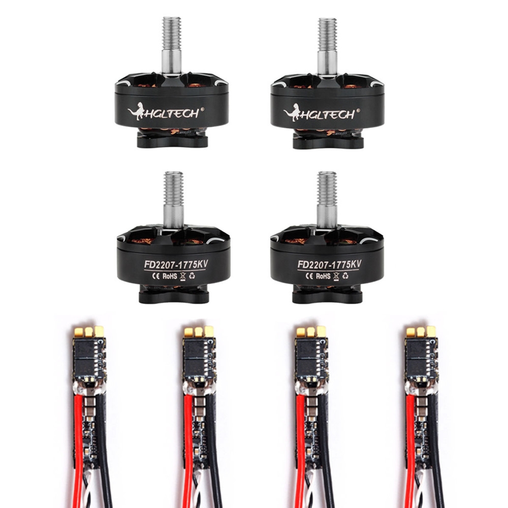 HGLRC 4 PCS Forward 2207 1775KV 5-6S Brushless Motor & 4 PCS FD50A 50A BLheli_32 ESC Combo for RC Drone FPV Racing