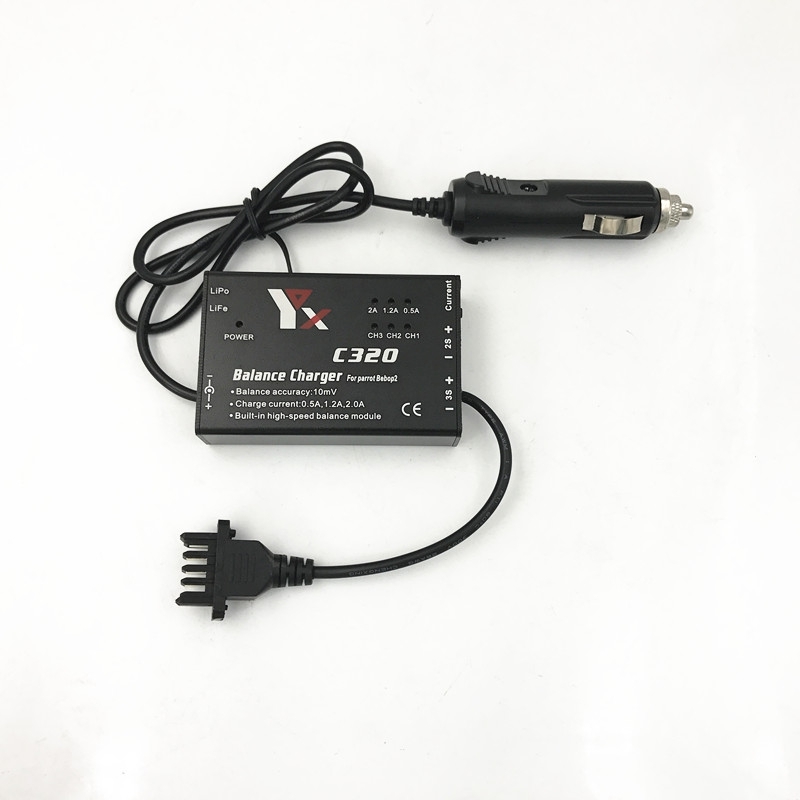 12.6V 2A Car Charger Fast Balance Battery Charge for Parrot Bebop 2 RC Drone Quadcopter