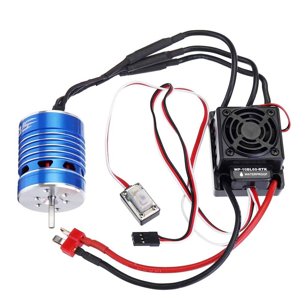 S540 3200kv Brushless Motor+Hobbywing Waterproof Brushless 60A ESC For 2-3s 1/10 Crawler RC Car