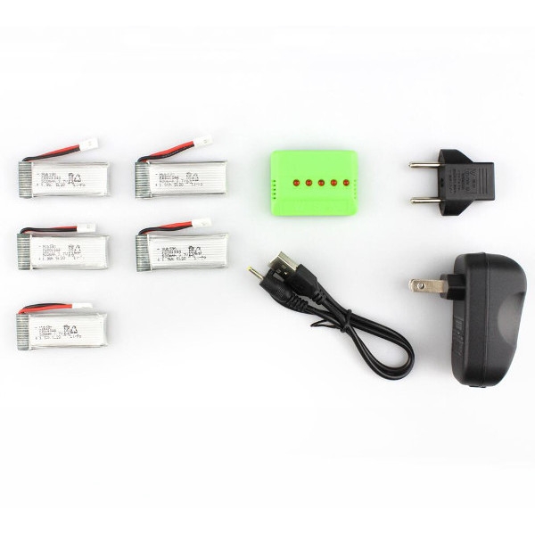 5X 3.7V 520MAH 25C Lipo Battery With Charger for Hubsan X4 H107P RC Quadcopter X5A-A11
