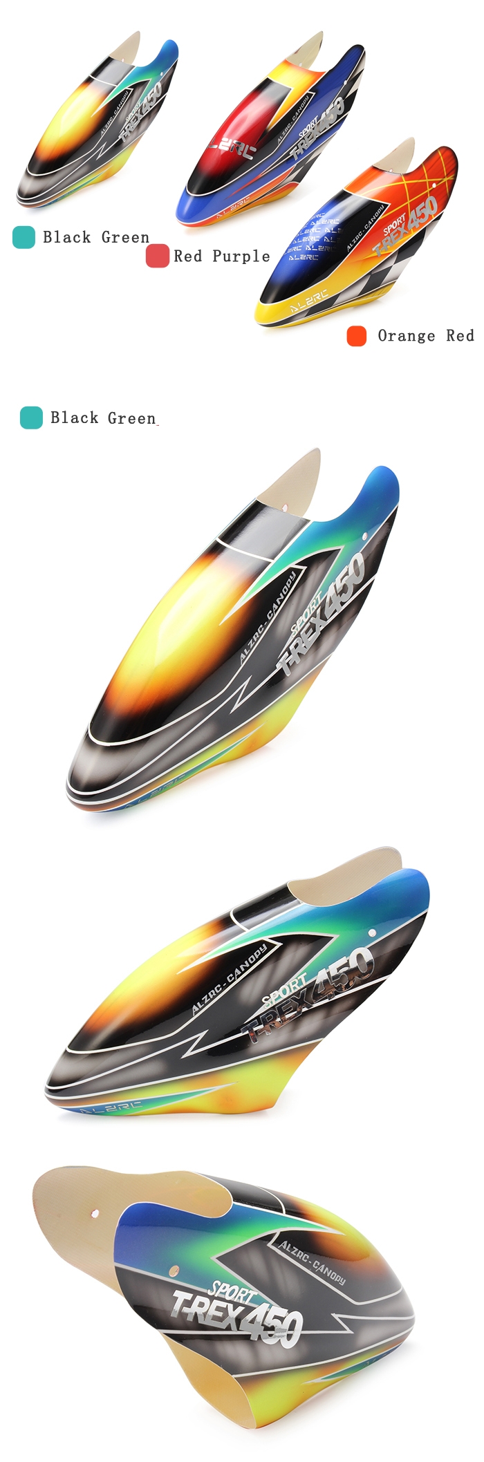 ALZRC T-REX 450 Sport RC Helicopter Parts Fiberglass Canopy