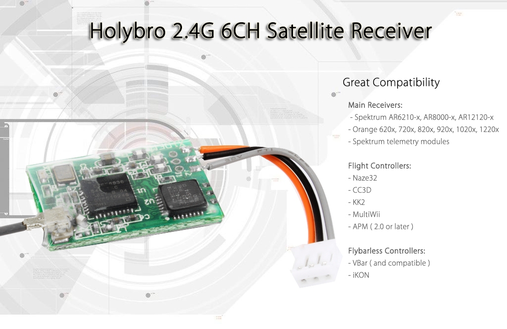 Holybro 2.4G 6CH Satellite Receiver Accessory for Multirotors