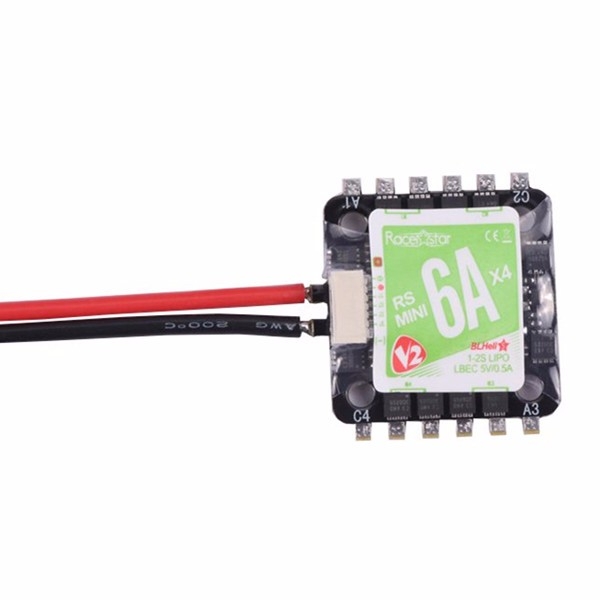 Racerstar 20x20mm Mini RS6Ax4 6A 1-2S Blheli_S BB2 4 In 1 ESC with 5V BEC Support 16.5 Dshot600