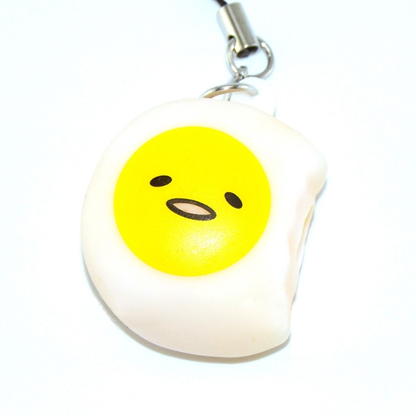 Squeeze Lazy Egg Yolk Stress Reliever Phone Bag Strap Pendent 4cm With Strap