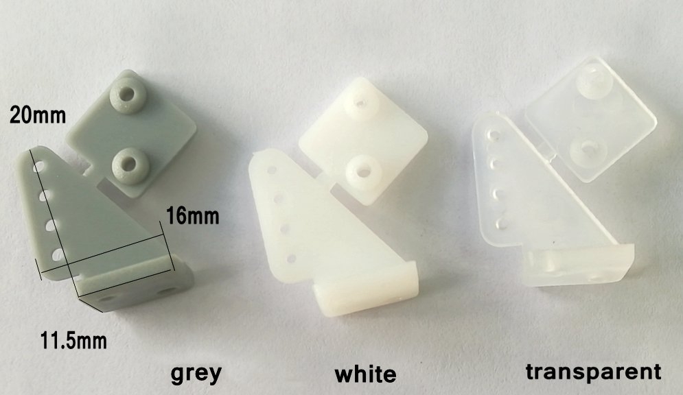 10Pcs Plastic Triangle Servo Horn Grey White Transparent 20x16x11.5mm For RC Airplane