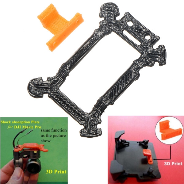 3D Printed Gimbal Support Plate Vibration Shock Absorber Balance Board with Hook for DJI Mavic Pro