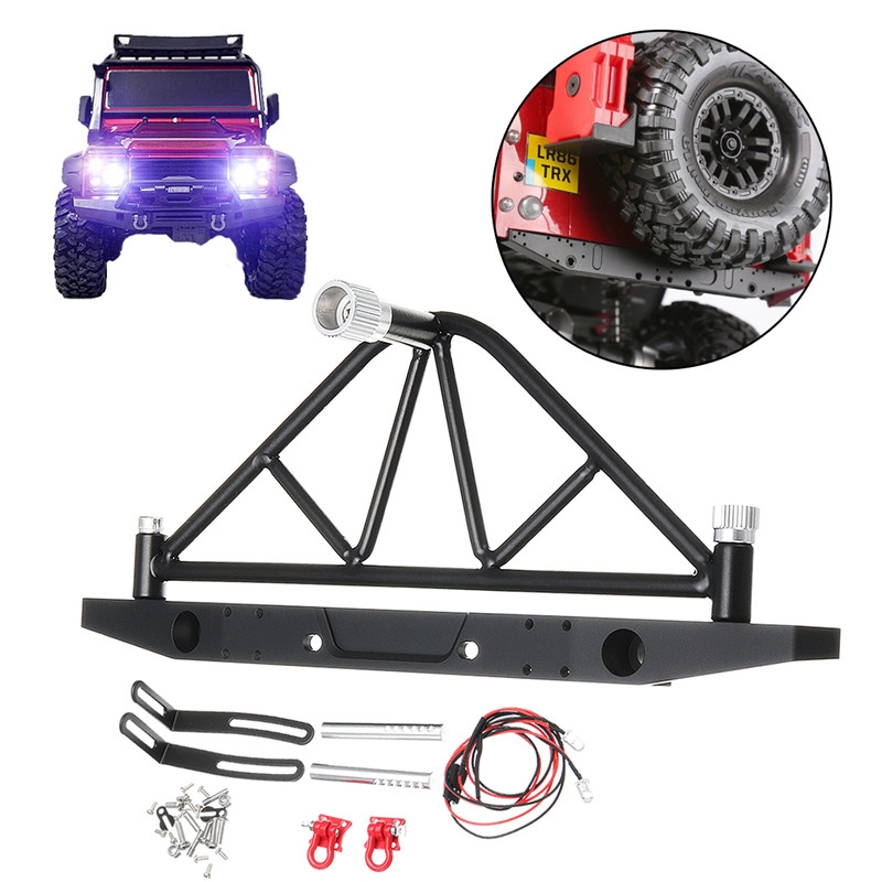 Upgrade Aluminum Rear Metal Bumper And Hitch +Tire Mount For 1/10 Traxxas TRX-4 RC Car Parts